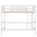 Solid Wood Twin Size Loft Bed With Ladder White Old Sku: Wf191903Aak White Solid Wood