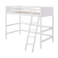 Solid Wood Twin Size Loft Bed With Ladder White Old Sku: Wf191903Aak White Solid Wood