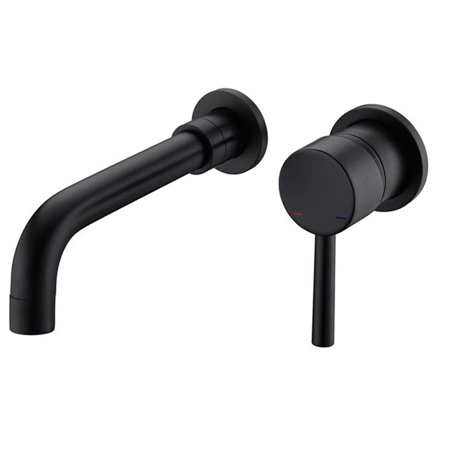 Matte Black Wall Mount Single Handle Bathroom Sink Faucet Matte Black Brass