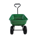 Folding Car Poly Garden Dump Truck With Steel Frame, 10 Inches. Pneumatic Tire, 300 Pound Capacity, 75 Liter Truck Body Grass Green Metal