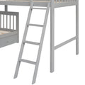 Twin Over Full L Shaped Bunk Bed With 3 Drawers, Ladder And Staircase Gray Gray Solid Wood