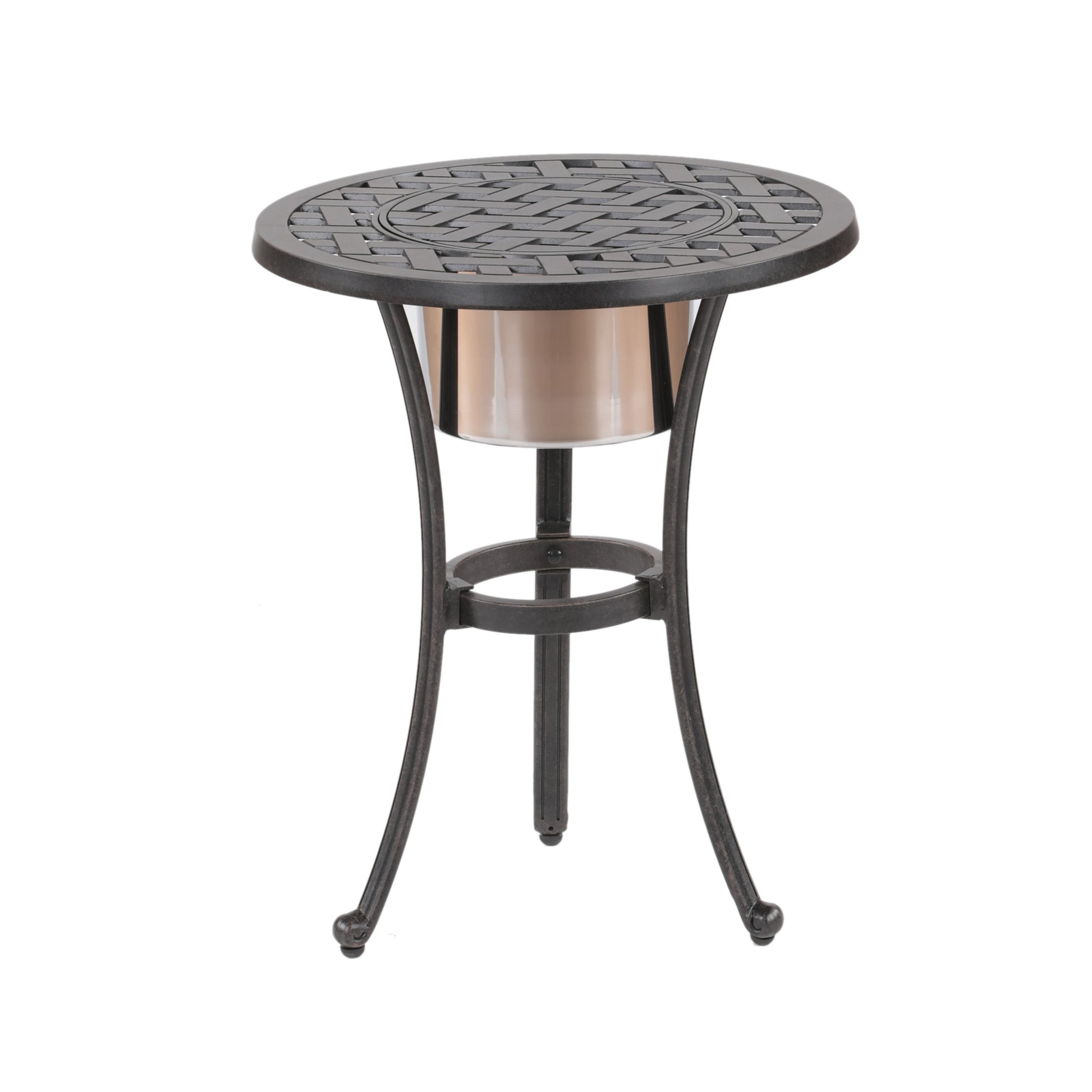 21" Round Aluminum Bistro Table Antique Bronze Aluminum