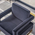 Modern Velvet Accent Chair, Elegant Armchair With Stainless Steel Base Black Velvet