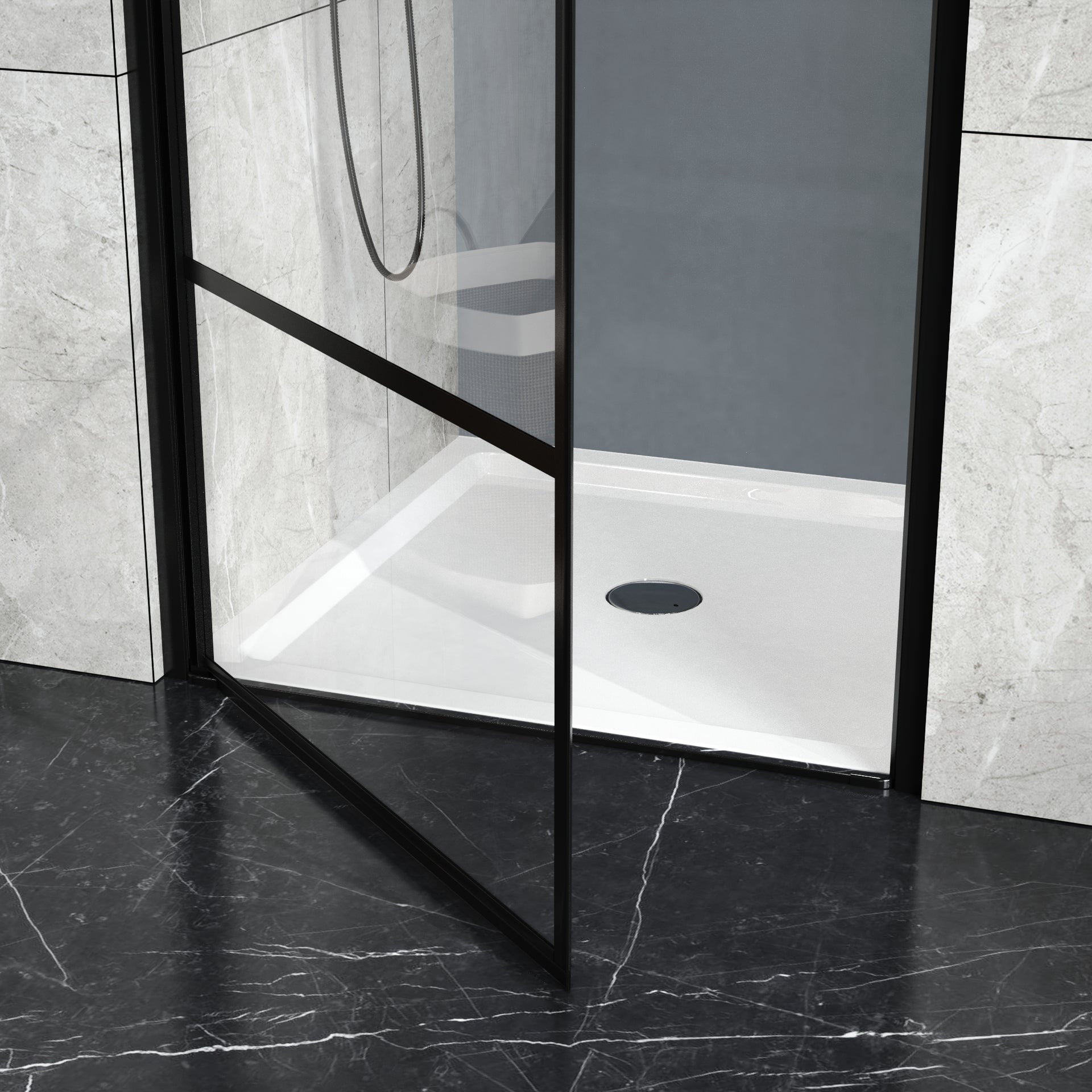 Goodyo 36X36In Shower Base White, Centered Drain And Single Threshold White Abs Acrylic