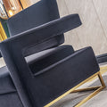 Modern Velvet Accent Chair, Elegant Armchair With Stainless Steel Base Black Velvet
