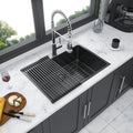 30X22 Inch Kitchen Sink Drop In Gunmetal Black 16 Gauge Stainless Steel 30