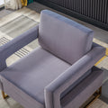 Modern Velvet Accent Chair, Elegant Armchair With Stainless Steel Base Grey Velvet