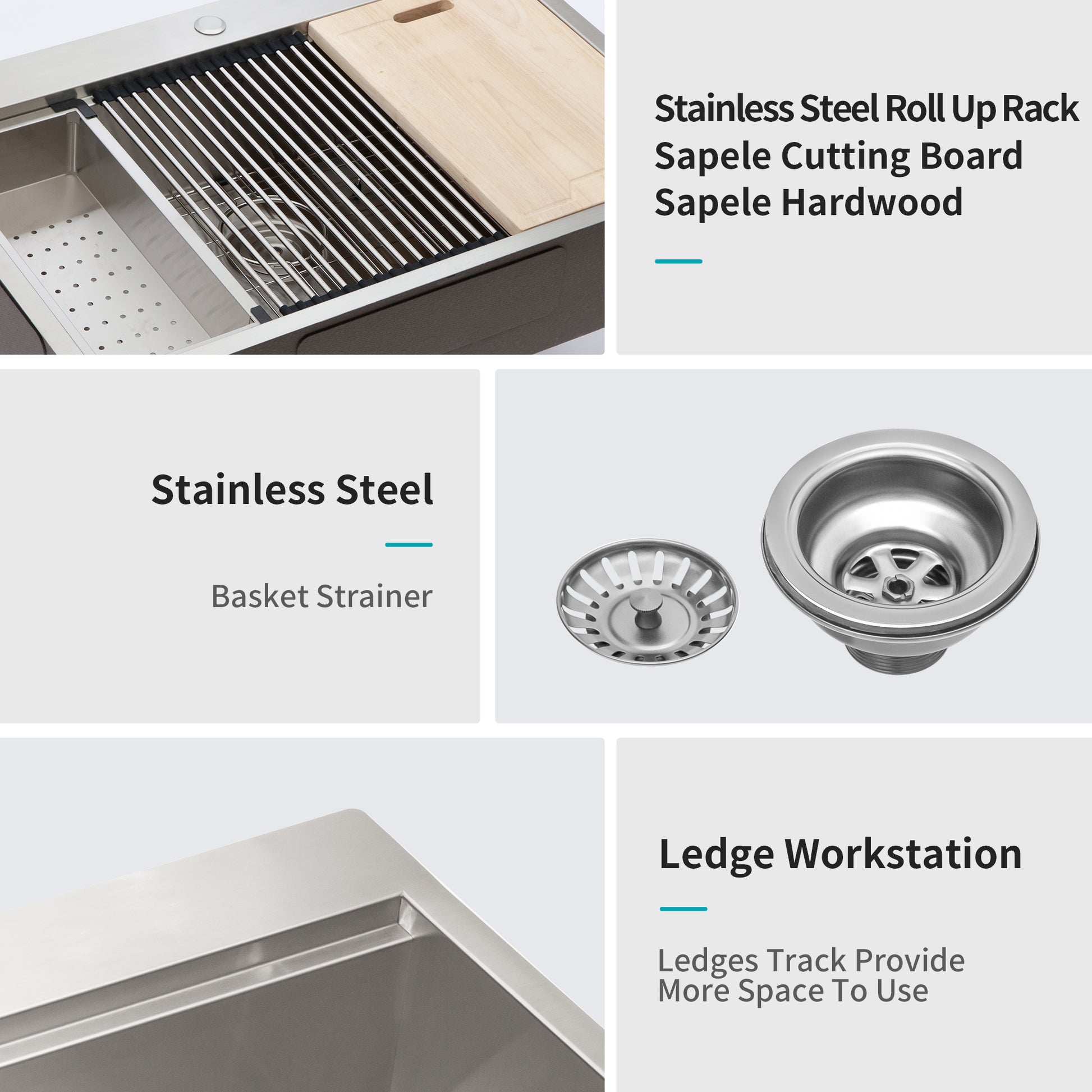 30 Drop In Kitchen Sink 30 Inch Kitchen Sink Topmount Ledge Workstation 18 Gauge Stainless Steel Single Bowl Kitchen Sink Brushed Nickel Stainless Steel