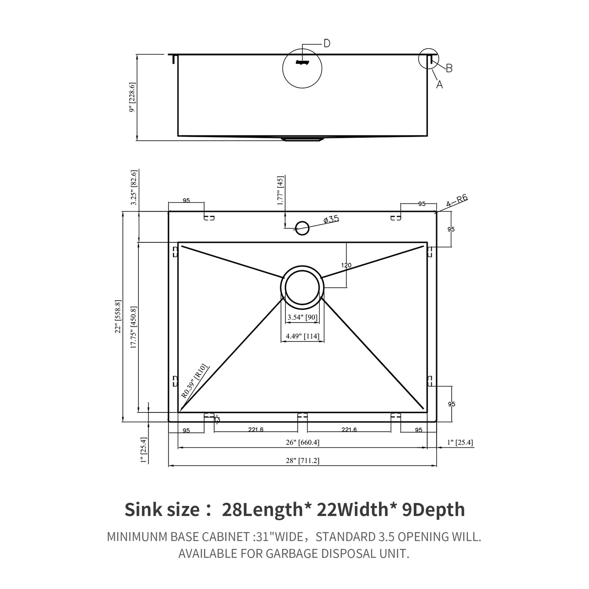 28 Inch Drop In Sink 28 Inch Kitchen Sink Drop In Topmount Single Bowl Sink 18 Gauge Stainless Steel Kitchen Sink Basin Brushed Nickel Stainless Steel