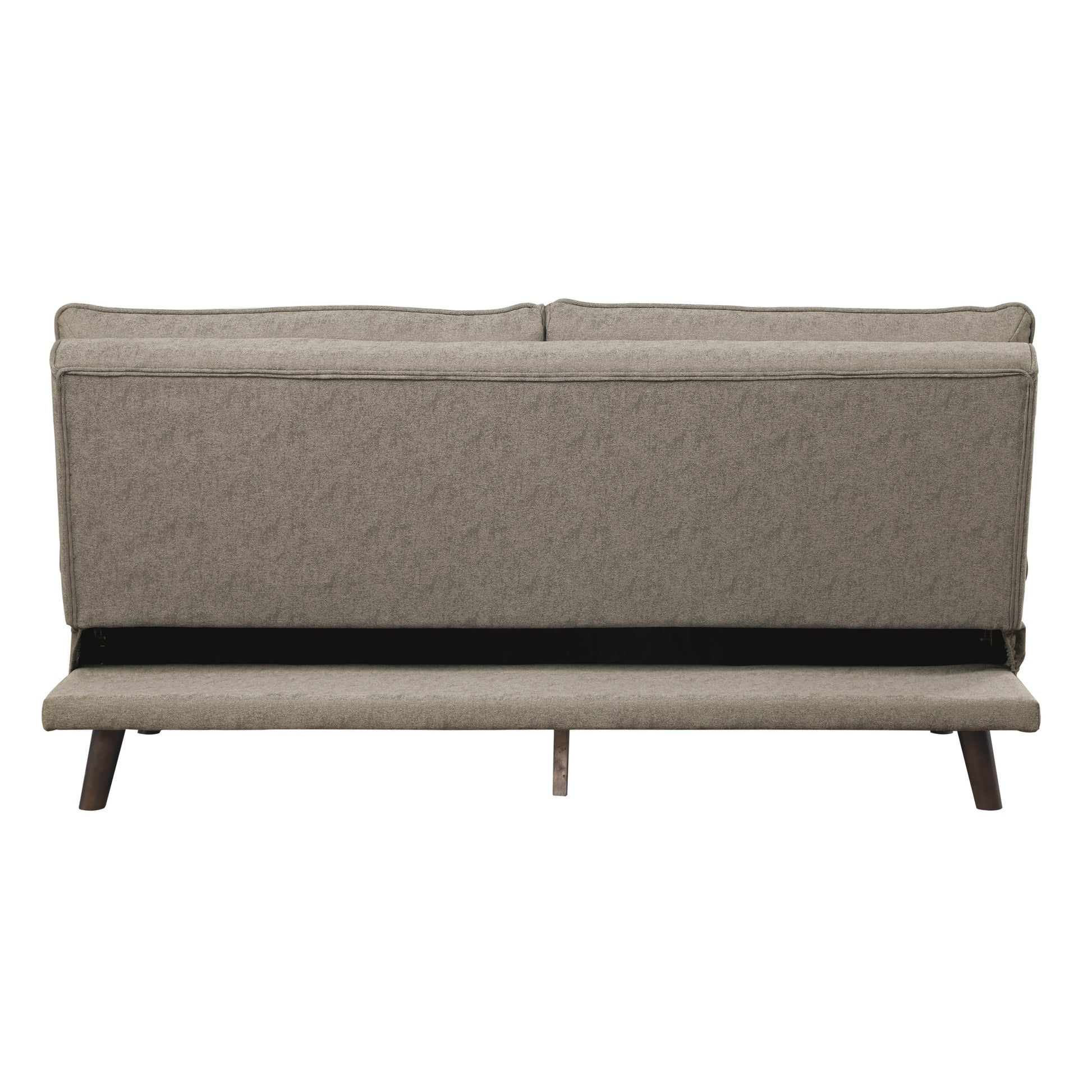 Casual Living Room 1Pc Elegant Lounger Brown Textured Fabric Upholstered Sleeper Sofa Versatile Placement Furniture Brown Primary Living Space Solid Wood 2 Seat