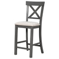 6 Piece Counter Height Dining Table Set Table With Shelf 4 Chairs And Bench For Dining Room Gray Gray Solid Wood