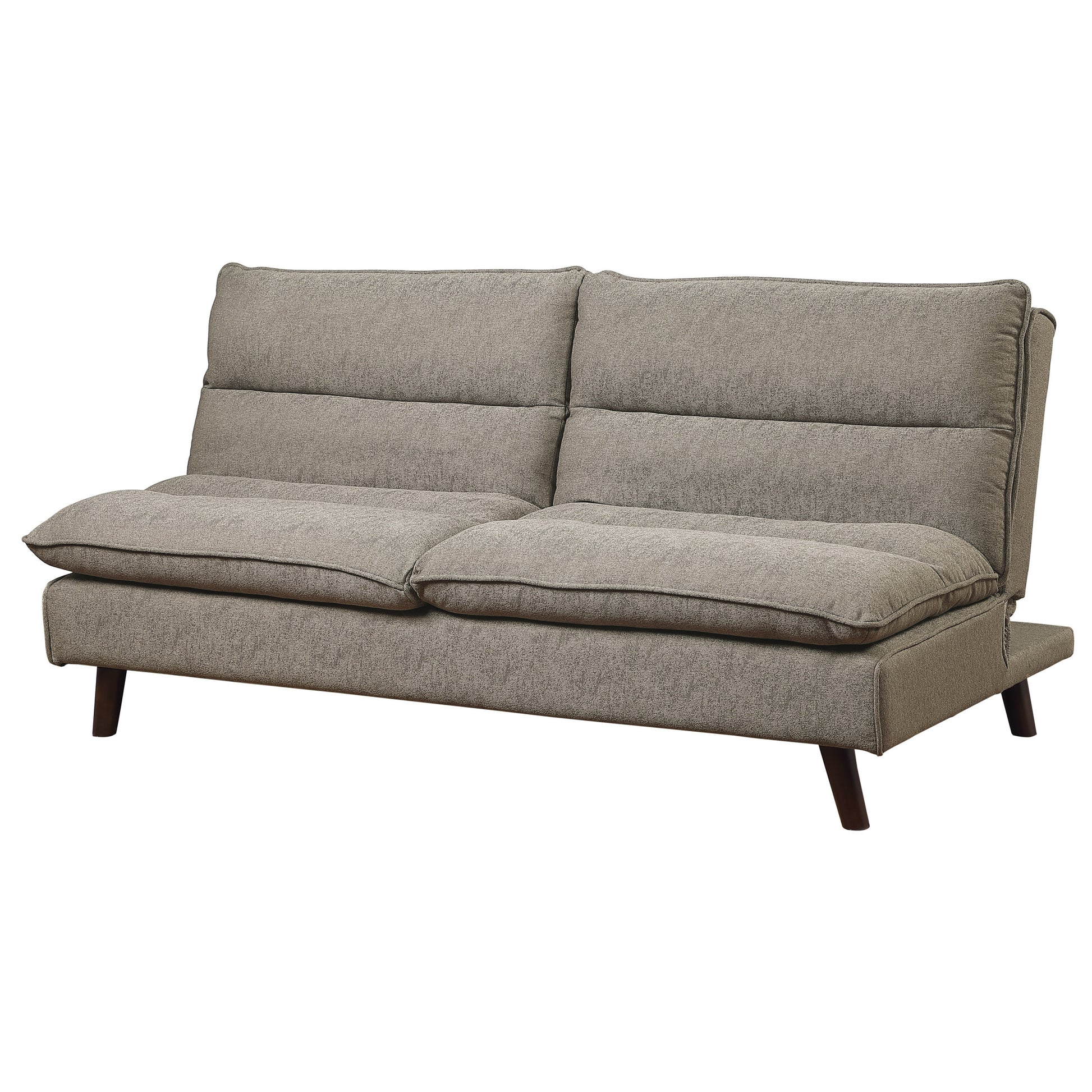 Casual Living Room 1Pc Elegant Lounger Brown Textured Fabric Upholstered Sleeper Sofa Versatile Placement Furniture Brown Primary Living Space Solid Wood 2 Seat