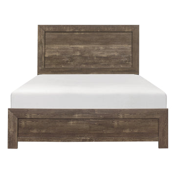 Rustic Brown Finish 1Pc Eastern King Size Bed Panel Headboard Footboard Wooden Bedroom Furniture King Rustic Brown Bedroom Wood