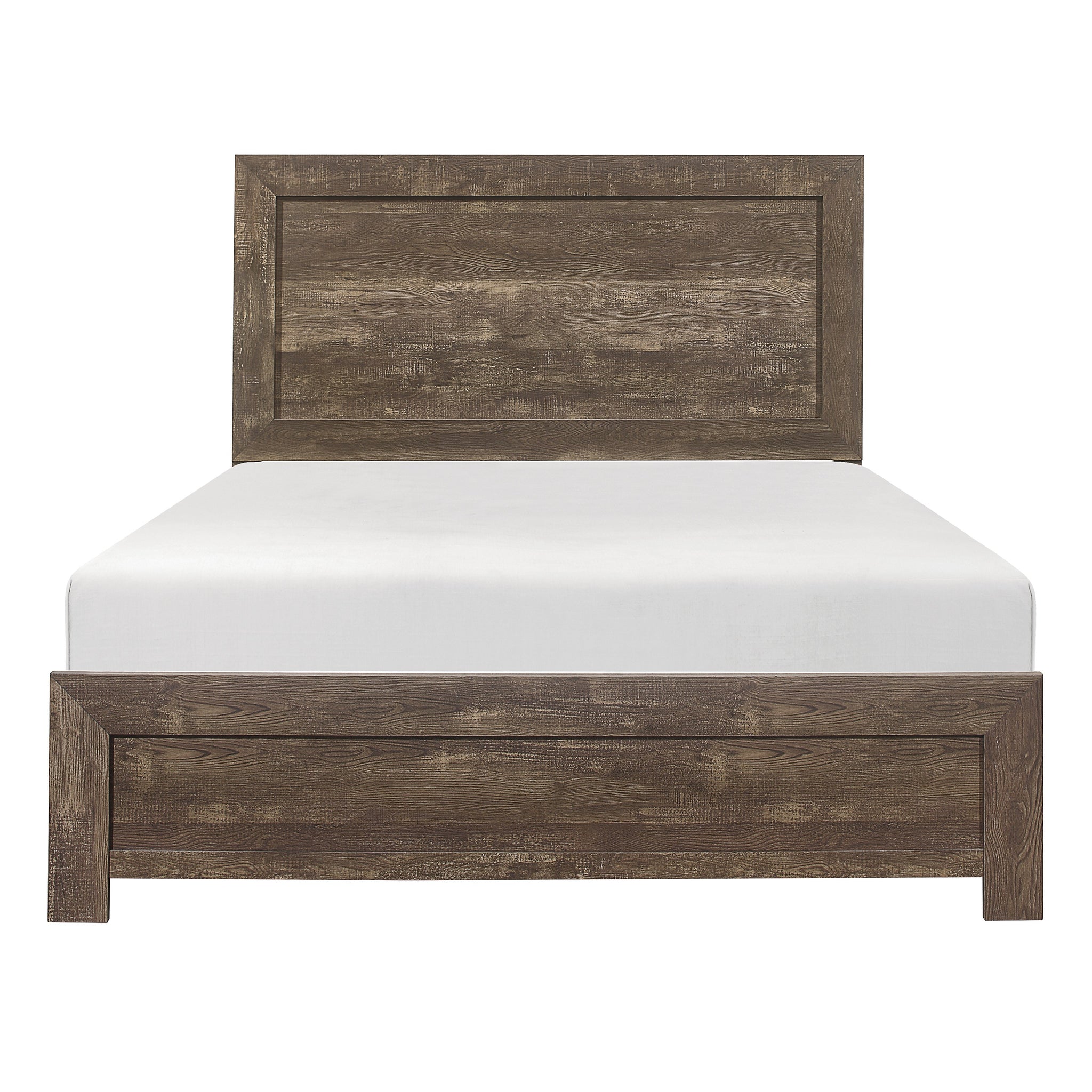 Simple Look Rustic Brown Finish 1Pc California King Size Bed Panel Headboard Footboard Formal Bedroom Furniture Box Spring Required California King Rustic Brown Bedroom Modern,Rustic Wood