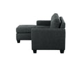 Unique Style Dark Gray Color 1Pc Reversible Sofa Chaise Lenin Like Fabric Upholstered Track Arms Tufted Sectional Sofa Dark Gray Primary Living Space Solid Wood