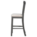 6 Piece Counter Height Dining Table Set Table With Shelf 4 Chairs And Bench For Dining Room Gray Gray Solid Wood