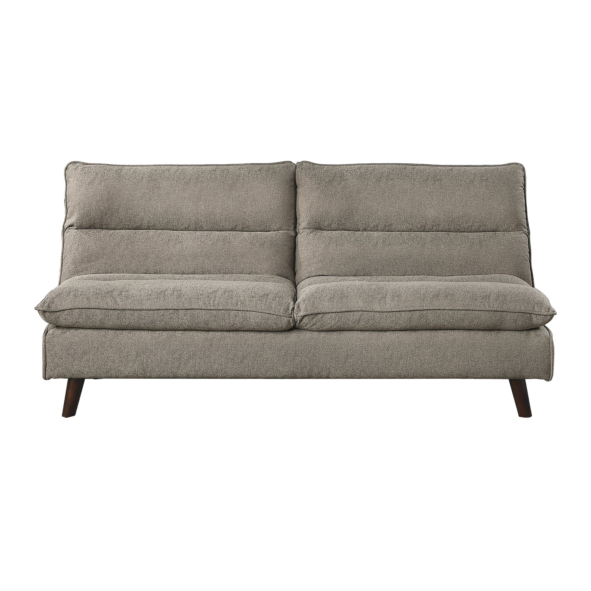 Casual Living Room 1Pc Elegant Lounger Brown Textured Fabric Upholstered Sleeper Sofa Versatile Placement Furniture Brown Primary Living Space Solid Wood 2 Seat