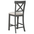 6 Piece Counter Height Dining Table Set Table With Shelf 4 Chairs And Bench For Dining Room Gray Gray Solid Wood