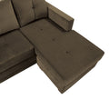 Unique Style Coffee Color 1Pc Reversible Sofa Chaise Microfiber Fabric Upholstered Track Arms Tufted High Density Form Sectional Sofa Coffee Primary Living Space Solid Wood