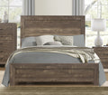 Simple Look Rustic Brown Finish 1Pc Queen Size Bed Panel Headboard Footboard Formal Bedroom Furniture Queen Rustic Brown Bedroom Wood