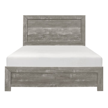 Rustic Gray Finish Full Size Panel Bed Wooden Bedroom Furniture 1Pc, Bed In A Box Box Spring Required Full Gray Bedroom Bed Frame Wood