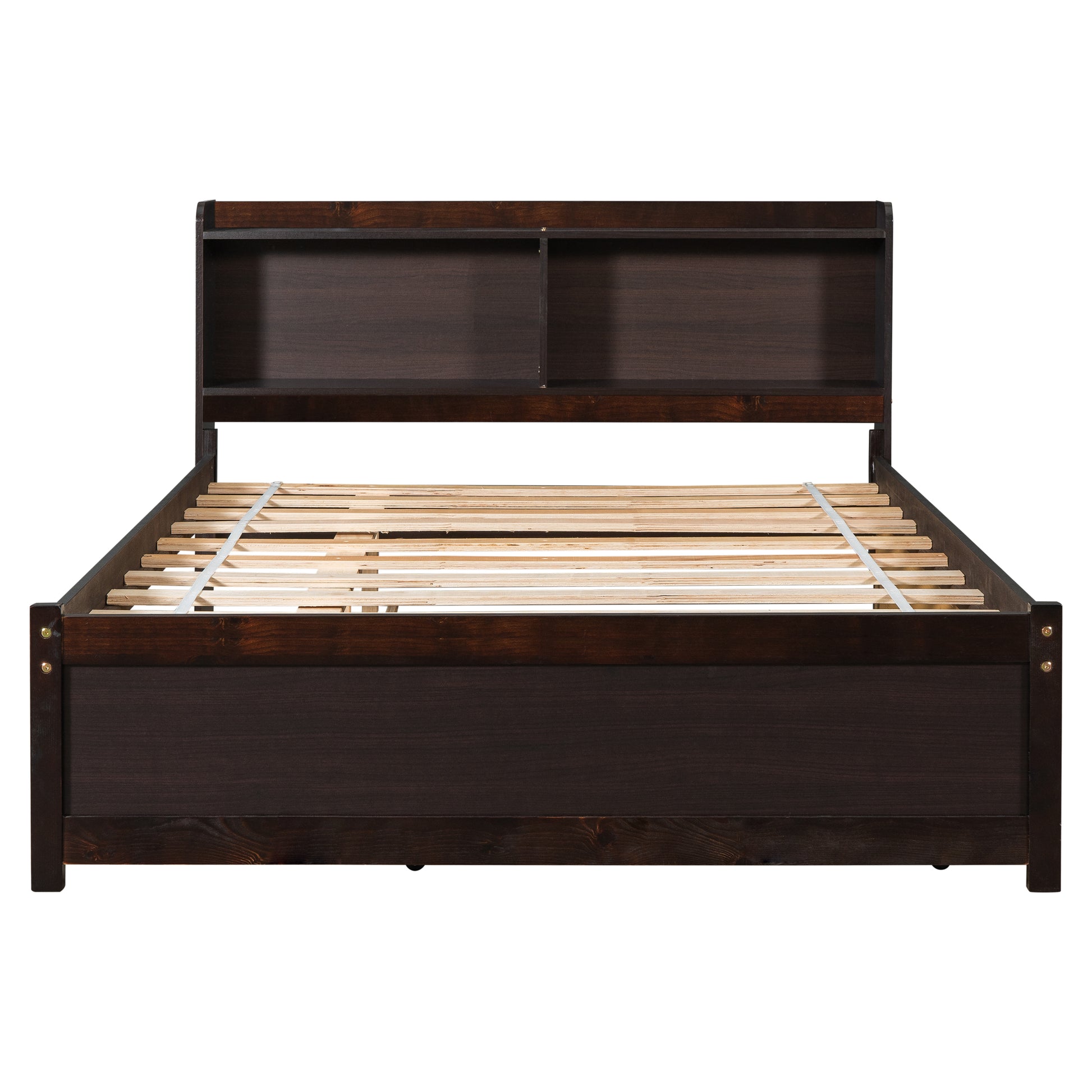 Full Bed With Trundle,Bookcase,Espresso Full Espresso Pine