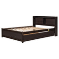 Full Bed With Trundle,Bookcase,Espresso Full Espresso Pine