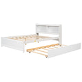 Full Bed With Trundle,Bookcase,White Full White Pine