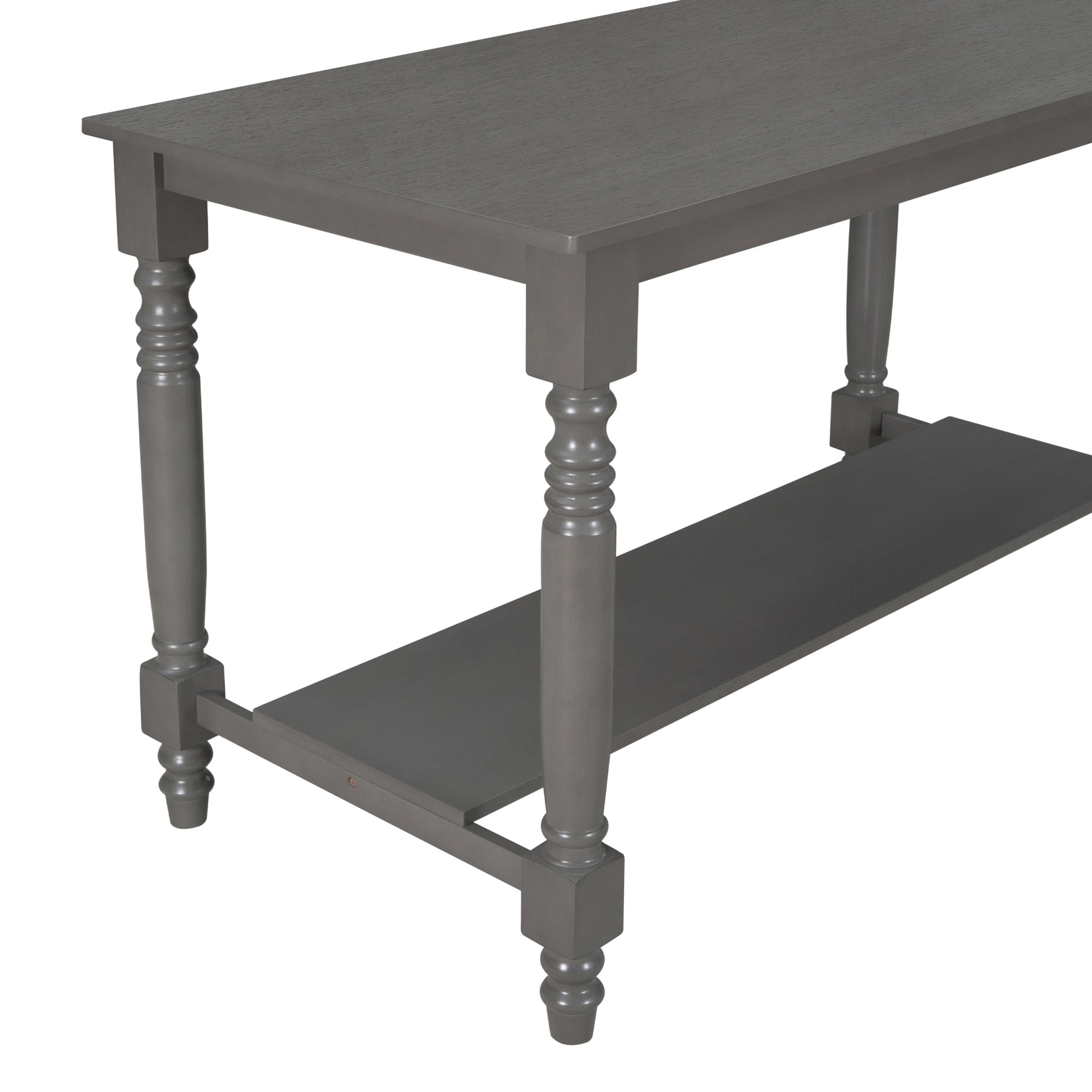 6 Piece Counter Height Dining Table Set Table With Shelf 4 Chairs And Bench For Dining Room Gray Gray Solid Wood