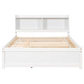 Full Bed With Trundle,Bookcase,White Full White Pine