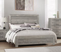 Rustic Design Gray Finish 1Pc Eastern King Size Bed Panel Headboard Footboard Bedroom Furniture King Gray Bedroom Wood