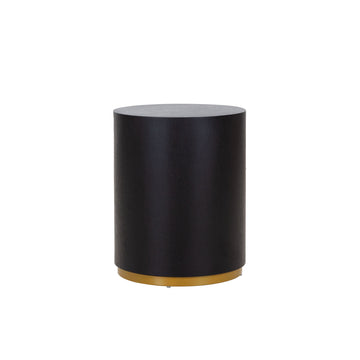 Round Coffee Table Side Table For Living Room Fully Assembled Black Mdf