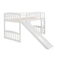 Twin Size Loft Bed With Slide And Ladder, White Old Sku: Lp000504Aak White Solid Wood