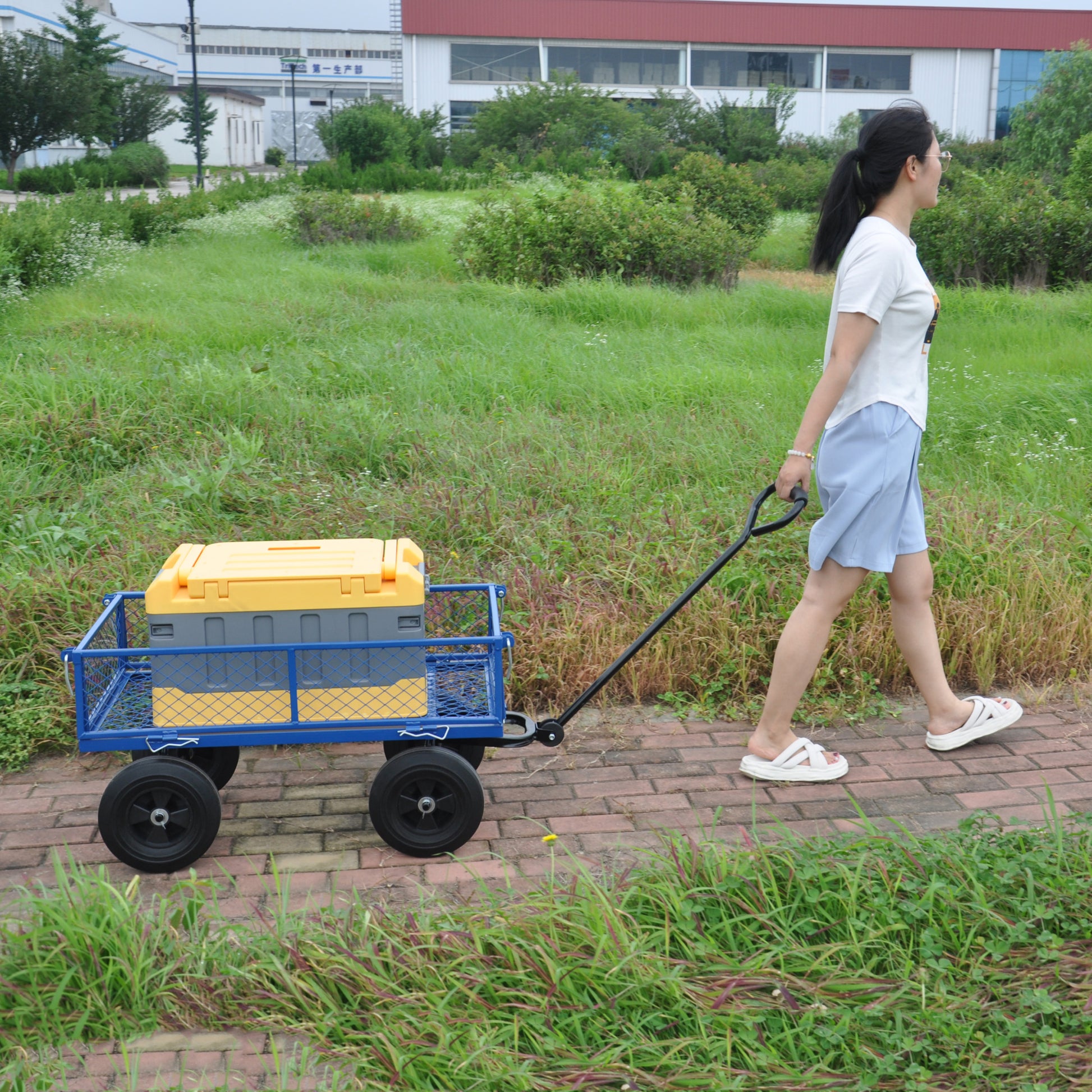 Tools Cart Wagon Cart Garden Cart Trucks Make It Easier To Transport Firewood Black Metal