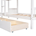 Twin L Shaped Bunk Bed With Drawers Gray Old Sku :Lp000038Aak White Solid Wood