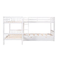 Twin L Shaped Bunk Bed With Drawers Gray Old Sku :Lp000038Aak White Solid Wood