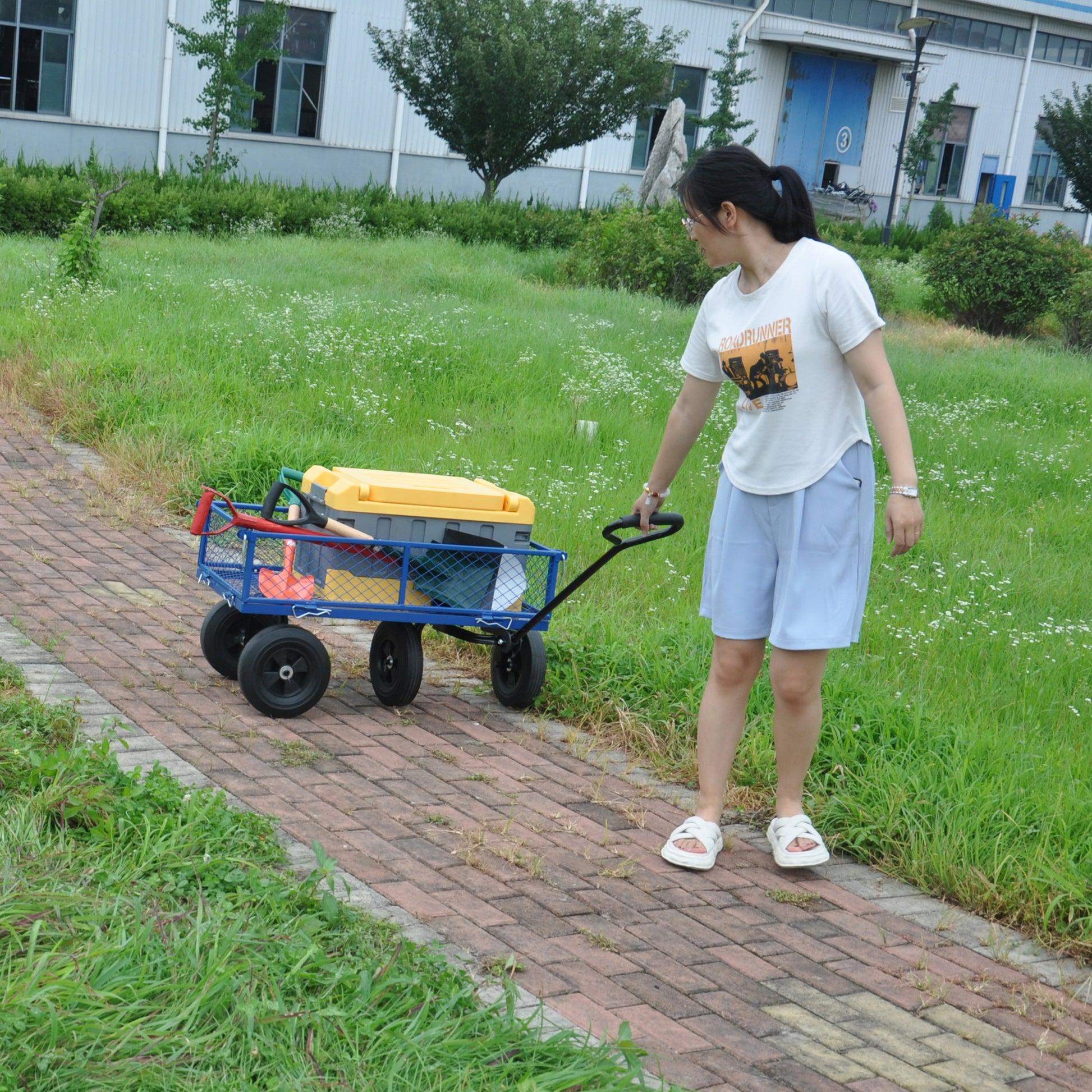 Tools Cart Wagon Cart Garden Cart Trucks Make It Easier To Transport Firewood Black Metal