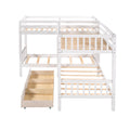 Twin L Shaped Bunk Bed With Drawers Gray Old Sku :Lp000038Aak White Solid Wood