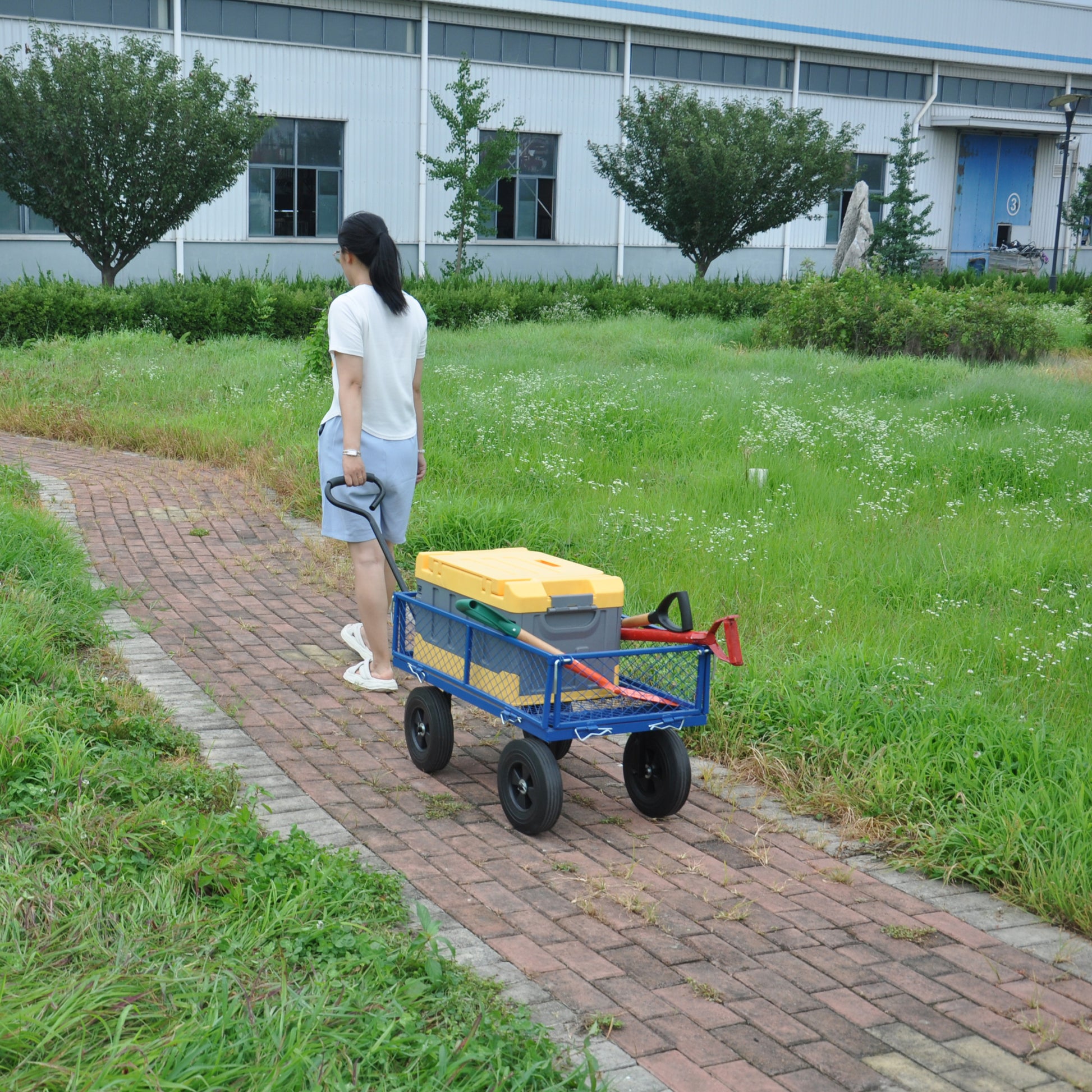 Tools Cart Wagon Cart Garden Cart Trucks Make It Easier To Transport Firewood Black Metal