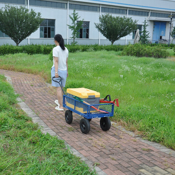 Tools Cart Wagon Cart Garden Cart Trucks Make It Easier To Transport Firewood Black Metal