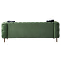 Chesterfield Modern Tufted Velvet Living Room Sofa, 84.25''W Couch,Mint Green Mint Green Velvet Wood Primary Living Space Tufted Back Modern Square Arms Foam Velvet 2 Seat