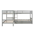 Twin L Shaped Bunk Bed With Drawers Gray Old Sku :Lp000038Aae Gray Solid Wood