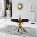 Modern Round Marble Table For Dining Room Kitchen, 1.02