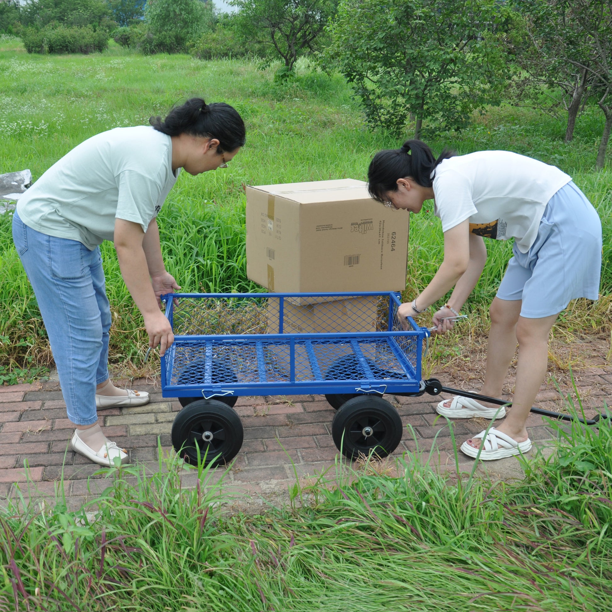 Tools Cart Wagon Cart Garden Cart Trucks Make It Easier To Transport Firewood Black Metal