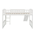 Twin Size Loft Bed With Slide And Ladder, White Old Sku: Lp000504Aak White Solid Wood