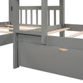 Twin L Shaped Bunk Bed With Drawers Gray Old Sku :Lp000038Aae Gray Solid Wood