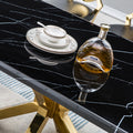 Modern Rectangular Marble Table For Dining Room Kitchen, 1.02