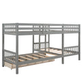 Twin L Shaped Bunk Bed With Drawers Gray Old Sku :Lp000038Aae Gray Solid Wood