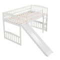 Twin Size Loft Bed With Slide And Ladder, White Old Sku: Lp000504Aak White Solid Wood