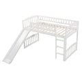 Twin Size Loft Bed With Slide And Ladder, White Old Sku: Lp000504Aak White Solid Wood